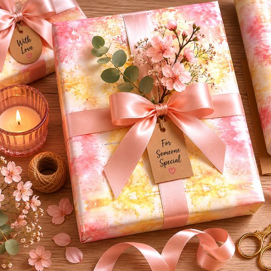 Blüten im Dunst Geschenkpapier Set