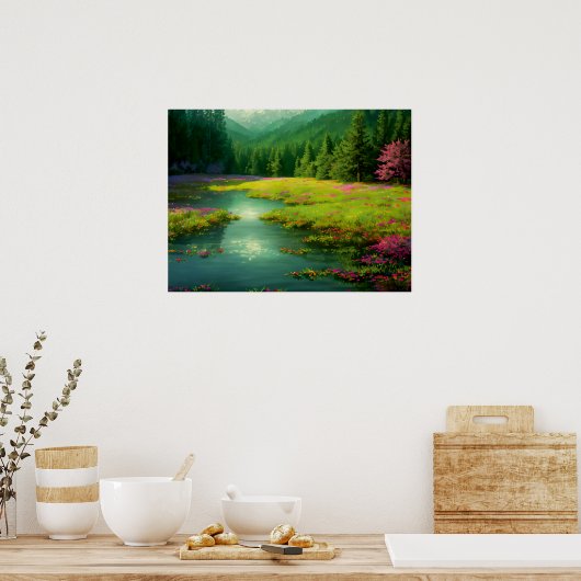 Blüten im Glade: Waldfreude Poster (Küche)