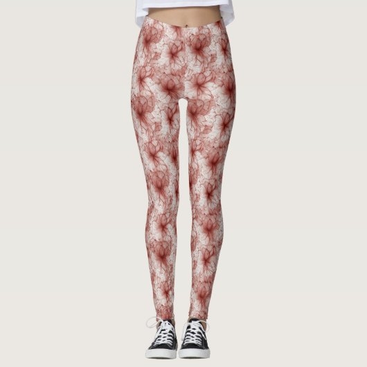 Blüten im Scarlet Veil Leggings (Vorderseite)