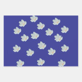 Blüten im tiefen Blau Geschenkpapier Set (Vorderseite 2)