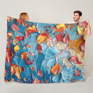 Blüten in Bewegung – Expressive abstrakte Blumenku Fleecedecke