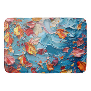 Blüten in Bewegung – Expressive abstrakte Floral Badematte