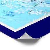 Blüten in Blau Poster (Ecke)