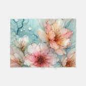 Blüten in Bloom: Ein Abstraktes Alkoholtink-Design Fleecedecke (Vorderseite (Horizontal))