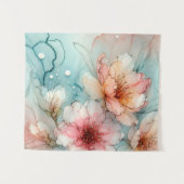 Blüten in Bloom: Ein Abstraktes Alkoholtink-Design Wandteppich (Vorderseite (Horizontal))