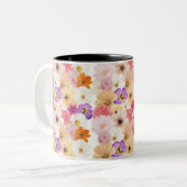 Blüten in Harmonie: Eine Symphonie von Farben Zweifarbige Tasse (Vorderseite Links)