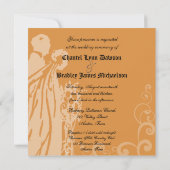 Blüten in Orange einmal auf eine Hochzeit Einladun Einladung (Rückseite)