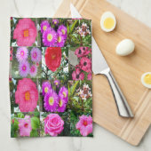 "Blüten in Rosa: Eine Blumenkolonne" Geschirrtuch (Viertel Falte)