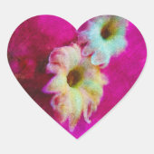 Blüten in Rosa Herz-Aufkleber (Vorderseite)