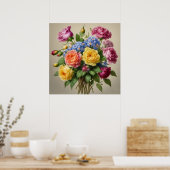 Blüten in Vollblut Poster (Küche)