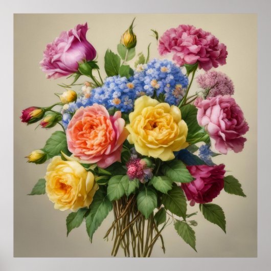 Blüten in Vollblut Poster (Vorne)