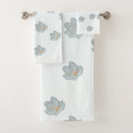 Blüten in Weiß Badhandtuch Set
