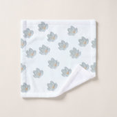 Blüten in Weiß Badhandtuch Set (Waschlappen)