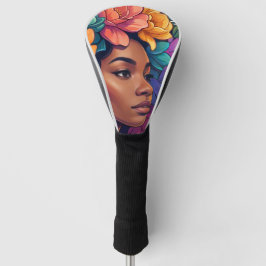 Blüten Inspirierende Schwarze Frau Floral Afro Golf Headcover