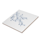 Blüten-Kirschblüten Blau Weiß Fliese (Seite)
