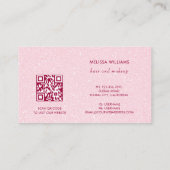 Blüten-Kirschblüten-Rosa-Glitter-QR-Code Visitenkarte (Rückseite)