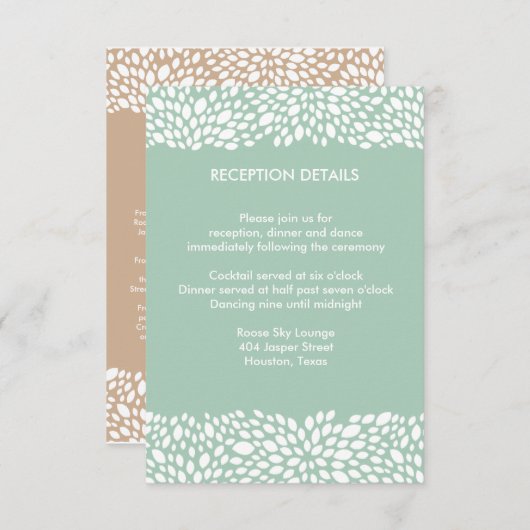 Blüten-kundengerechter Hochzeits-Empfang/Richtung Begleitkarte (Vorne/Hinten)