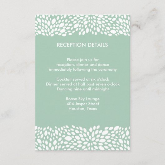 Blüten-kundengerechter Hochzeits-Empfang/Richtung Begleitkarte (Vorderseite)