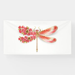 Blüten-Libelle mit Schmuck Sakura Banner