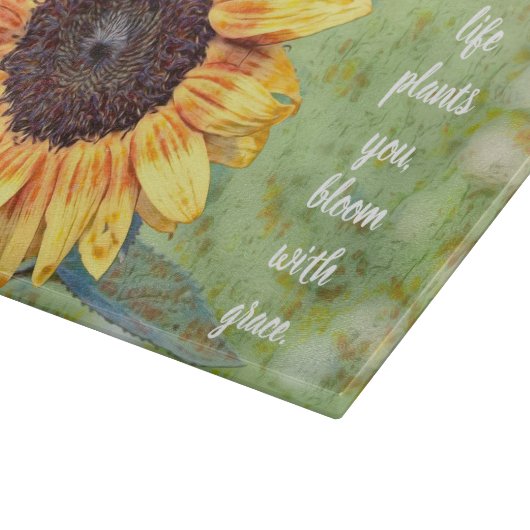 Blüten mit Grauglasschneider Schneidebrett (Ecke)