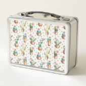 Blüten-Muster des Wüsten-Blüten-Schritt-| Metall Lunch Box (Rückseite)