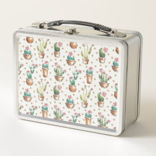 Blüten-Muster des Wüsten-Blüten-Schritt-  Metall Lunch Box