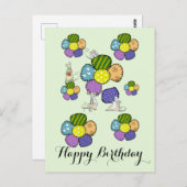 Blüten nähen postkarte (Vorne/Hinten)