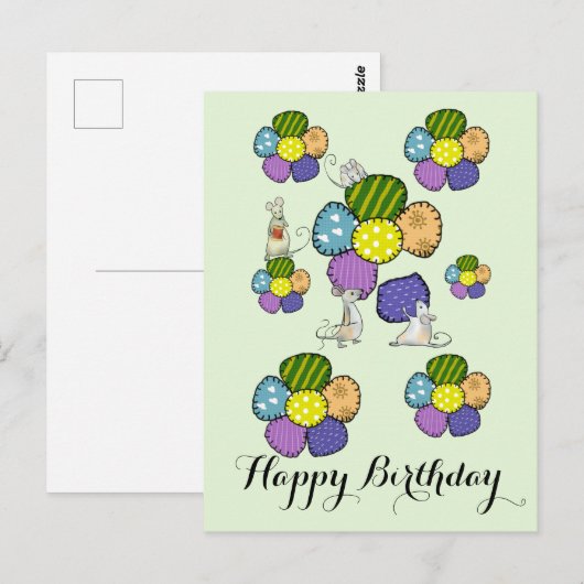 Blüten nähen postkarte (Vorne/Hinten)