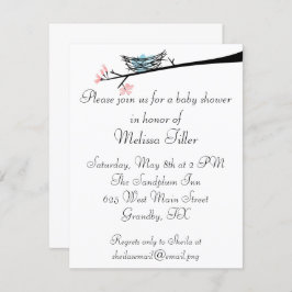 Blüten-Niederlassung und Nest-Babyparty-Einladung Einladung