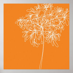 Blüten-Pop-Orange Poster