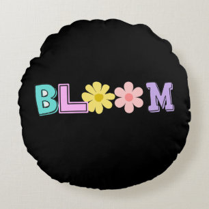 Blüten-Retro-Pastell-Blumen-Rund-Wurfkissen Rundes Kissen