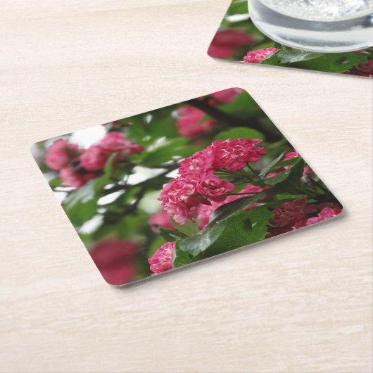 Blüten Rosa Untersetzer mit Blumenmuster (angewinkelt)