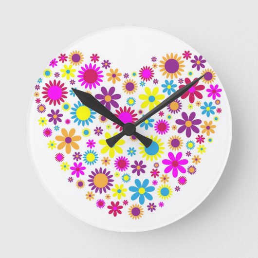Blüten Runde Wanduhr (Vorderseite)
