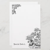 Blüten-Schädel Briefpapier (Vorne/Hinten)