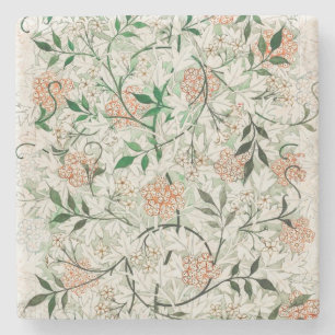Blüten-Tapete Vintage Art Nouveau Floral Steinuntersetzer