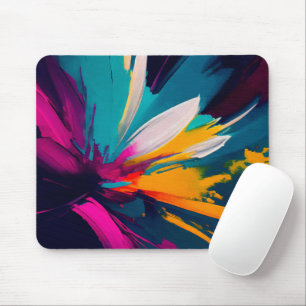 Blüten-Träume – Lebendiger abstrakter Blumenrausch Mousepad