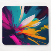 Blüten-Träume – Lebendiger abstrakter Blumenrausch Mousepad (Vorne)