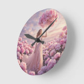 Blüten Traumlandschaft Runde Wanduhr (Winkel)