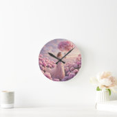 Blüten Traumlandschaft Runde Wanduhr (Zuhause)