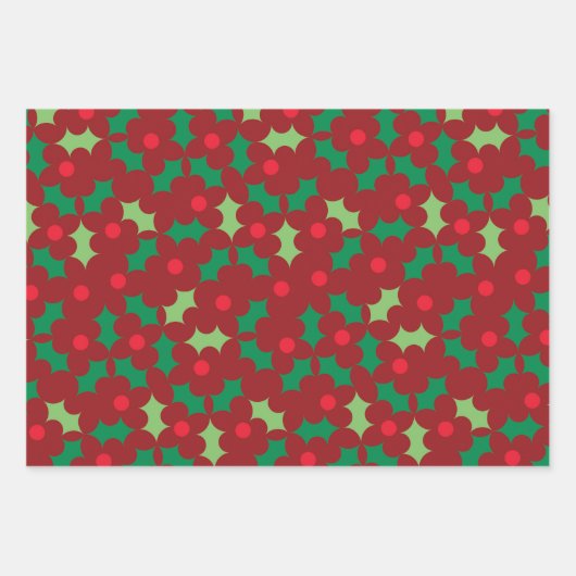 Blüten und Berries Geschenkwrap Geschenkpapier Set (Vorderseite)