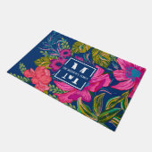 Blüten- und botanische Monogramm Fußmatte (Schrägansicht)