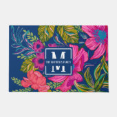 Blüten- und botanische Monogramm Fußmatte (Vorderseite)