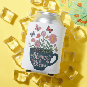 Blüten- und Braudesign - Whimsical Floral Graphic Dosenkühler