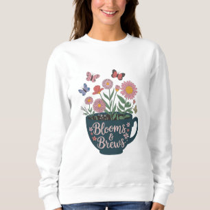 Blüten- und Braudesign - Whimsical Floral Graphic Sweatshirt