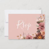 Blüten und Burgund Bläschen, ohne UAWG RSVP Karte (Vorderseite)