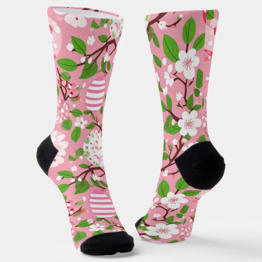Blüten und Eier Socken (Gewinkelt)