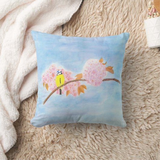 Blüten und Gartenvögel Kissen (Decke)