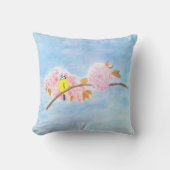 Blüten und Gartenvögel Kissen (Vorderseite)
