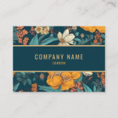 Blüten und gelbe Blumen, Goldgrenze Visitenkarte (Vorderseite)