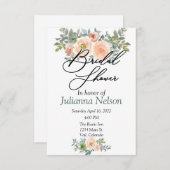 Blüten und grüne Aquarellfarben - Einladung (Vorne/Hinten)